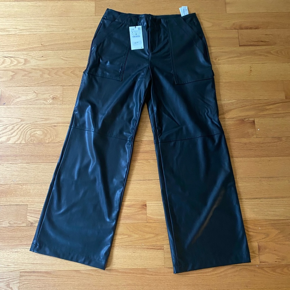 Zara black leather pants